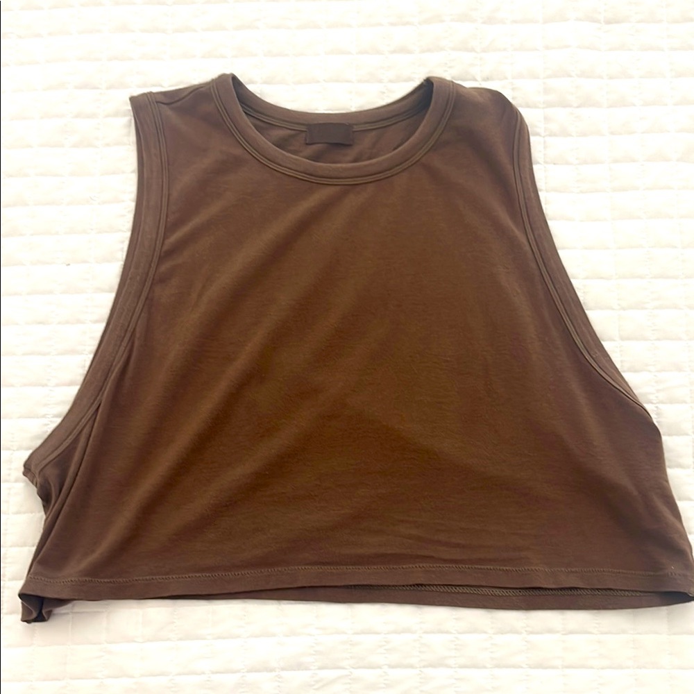 SKIMS Brown Sleeveless Crop Top